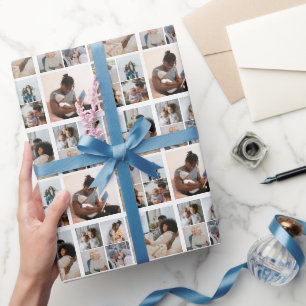 10 Photo Collage Personalized Wrapping Paper