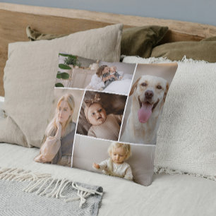 10 Photo collage template personalized Throw Pillow