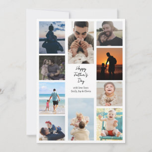 10 photo father's day greeting card
