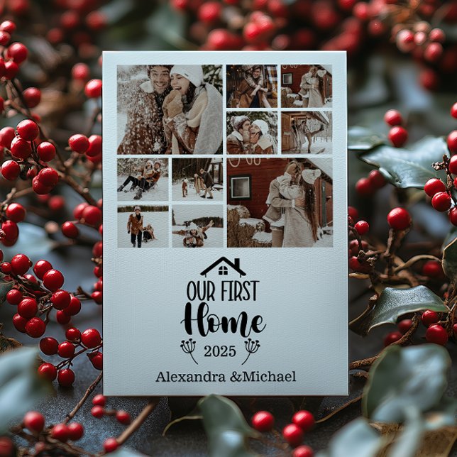 10 Photo Minimialist Christmas Our First Home Holiday Card (Creator Uploaded)