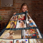 10 Photo Modern Geometric Stylish Name Fleece Blanket<br><div class="desc">10 Photo Modern Geometric Stylish Name Fleece Blanket features ten of your favourite pictures for an easy and quick DIY add your own photo collage. Personalize with your name and surrounded with a geometric pattern. Makes a perfect gift for Christmas, birthdays, Mother's Day, Father's Day. sisters, best friends and more....</div>