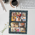 10 Photo Modern Geometric Stylish Name Notebook<br><div class="desc">10 Photo Modern Geometric Stylish Name Wall Hanging Tapestry features ten of your favourite pictures for an easy and quick DIY add your own photo collage. Personalize with your name and surrounded with a geometric pattern. Makes a perfect gift for Christmas, birthdays, Mother's Day, Father's Day. sisters, best friends and...</div>