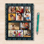10 Photo Modern Geometric Stylish Name Planner<br><div class="desc">10 Photo Modern Geometric Stylish Name Planners features ten of your favourite pictures for an easy and quick DIY add your own photo collage. Personalize with your name and surrounded with a geometric pattern. Makes a perfect gift for Christmas, birthdays, Mother's Day, Father's Day. sisters, best friends and more. Designed...</div>