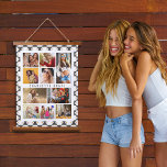 10 Photo Modern Groovy Daisy Flower Stylish Name Hanging Tapestry<br><div class="desc">10 Photo Modern Groovy Daisy Flower Stylish Name Wall Hanging Tapestry features ten of your favourite pictures for an easy and quick DIY add your own photo collage. Personalize with your name and surrounded with a retro groovy daisy flower and chequerboard pattern. Makes a perfect gift for Christmas, birthdays, Mother's...</div>