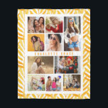 10 Photo Modern Stylish Watercolor Leaves Name Fleece Blanket<br><div class="desc">10 Photo Modern Stylish Watercolor Leaves Name Fleece Blanket features ten of your favourite pictures for an easy and quick DIY add your own photo collage. Personalize with your name and surrounded with a simple pattern of watercolor fall leaves. Makes a perfect gift for Christmas, birthdays, Mother's Day, sisters, best...</div>