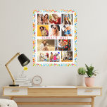 10 Photo Modern Trendy Floral Stylish Name Canvas Print<br><div class="desc">10 Photo Modern Trendy Floral Stylish Name Canvas Art features ten of your favourite pictures for an easy and quick DIY add your own photo collage. Personalize with your name and surrounded with a colourful floral pattern. Makes a perfect gift for Christmas, birthdays, Mother's Day, sisters, best friends and more....</div>