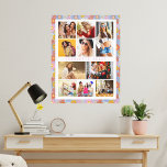 10 Photo Modern Trendy Hippie Floral Stylish Name Canvas Print<br><div class="desc">10 Photo Modern Trendy Hippie Floral Stylish Name Canvas Art features ten of your favourite pictures for an easy and quick DIY add your own photo collage. Personalize with your name and surrounded with a retro hippie colourful floral pattern. Makes a perfect gift for Christmas, birthdays, Mother's Day, sisters, best...</div>