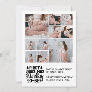 10 Photo Mommy to be Christmas Pregnancy  Holiday Card
