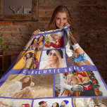 10 Photo Trendy Modern Colourful Geometric Name Fleece Blanket<br><div class="desc">10 Photo Trendy Modern Colourful Geometric Name Fleece Blanket features ten of your favourite pictures for an easy and quick DIY add your own photo collage. Personalize with your name and surrounded with a colourful geometric pattern. Makes a perfect gift for Christmas, birthdays, Mother's Day, Father's Day. sisters, best friends...</div>