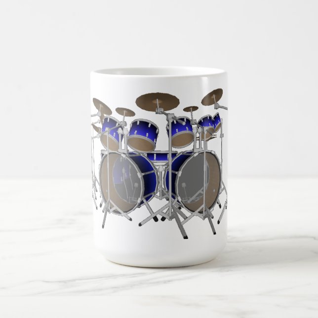 10 Piece Drum Kit: Blue Gradient: Coffee Mug (Center)
