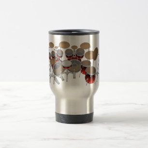 10 Piece Drum Kit: Red Gradient: Travel Mug
