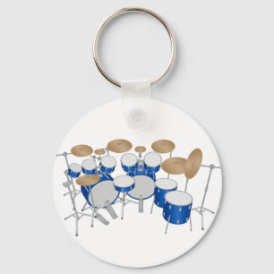 10 Piece Drum Kit: Vector Drawing: Keychain