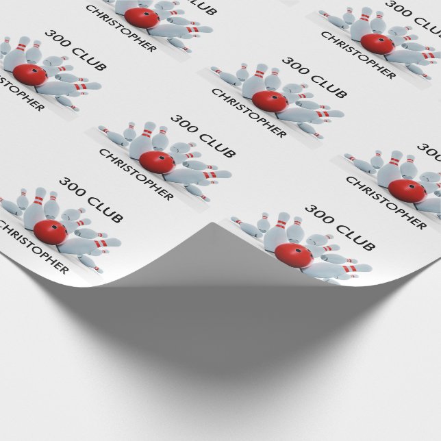 10 Pin Bowling Strike Wrapping Paper (Corner)