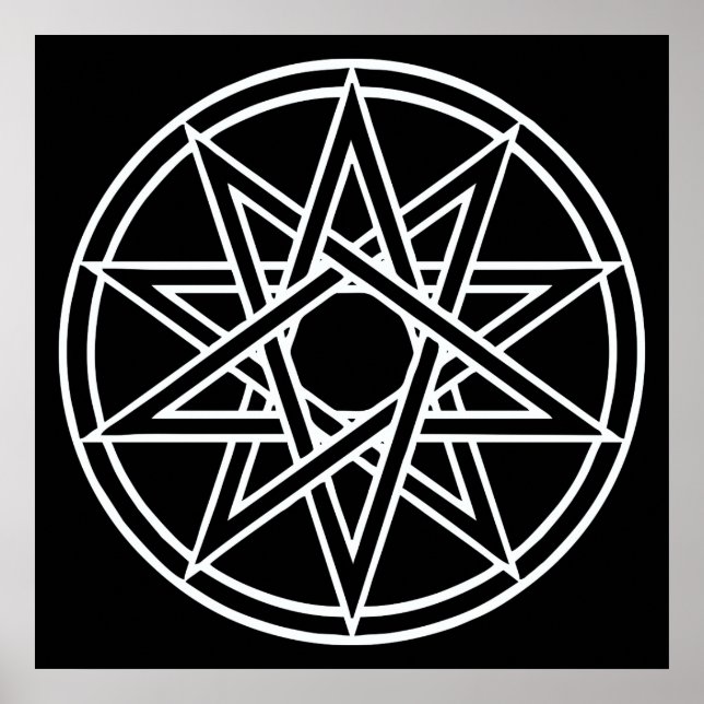 10 POINTED STAR GEOMETRIC WALL PRINT. POSTER (Front)