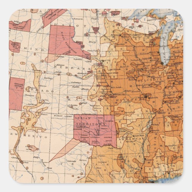 10 Population 1870 Square Sticker (Front)