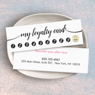 10  Punch Handwritten Calligraphy Loyalty Card