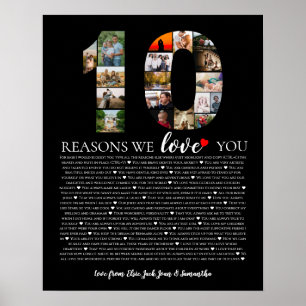 10 reasons why we love you 80th 70th birthday 60th poster