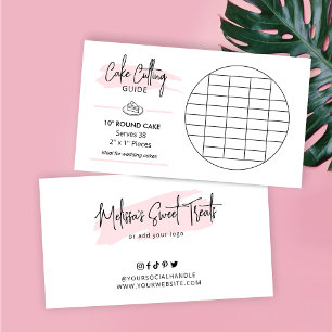 10" Round Cake Cutting Guide 2x1" Wedding Portions Enclosure Card