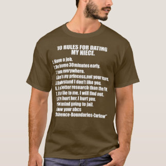 10 rules for dating my Niece Protective Uncle Fath T-Shirt