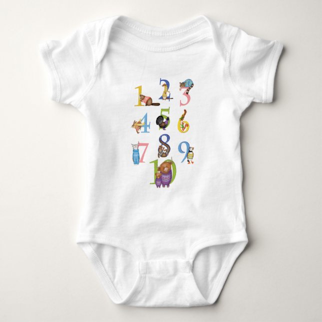 10 Scottish animals baby bodysuit (Front)