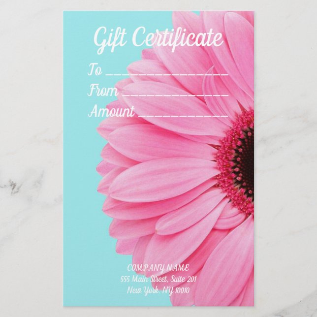 10 sheets Gift Certificate Stationery (Front)