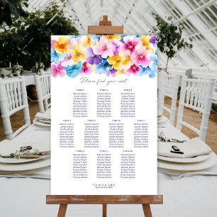 10 Table Colourful Floral Wedding Seating Chart