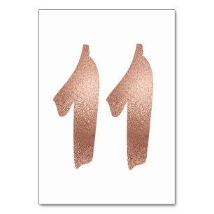 10 Table  Number White Metallic Pink Rose Gold Table Number