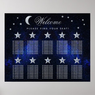10 Table Stars Sky Celestial Wedding Seating Chart
