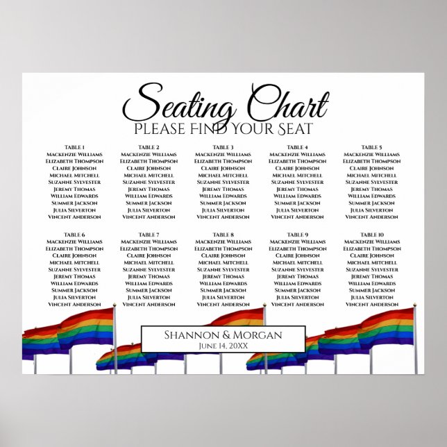 10 Tableau Gay pride Mariage Arc-en-ciel (Devant)