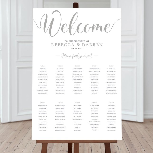 10 Tableau Mariage Argent (Créateur téléchargé)