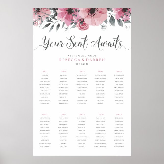 10 Tableau Mariage floral (Devant)