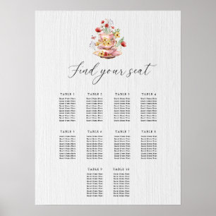 10 Tables - Bridal Tea Party Seating Chart Poster