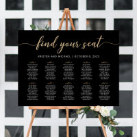 10 Tables Find Your Seat Black Seating Chart