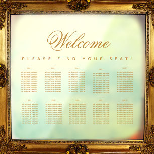 10 Tables Gold Transparent Seating Chart Window Cling