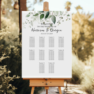 10 tables greenery elegant wedding seating chart