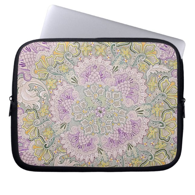 10" tablet or ipad sleeve with thistles design (Front)