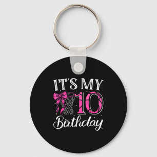10 ten birthday coquette basketball girl bday pink keychain