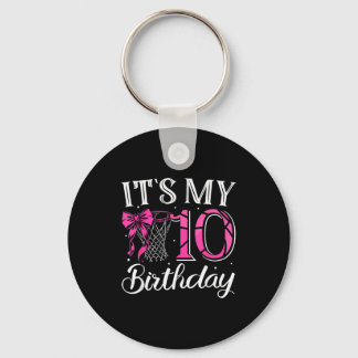 10 ten birthday coquette basketball girl bday pink keychain