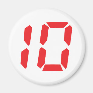 10 ten  red alarm clock digital number magnet