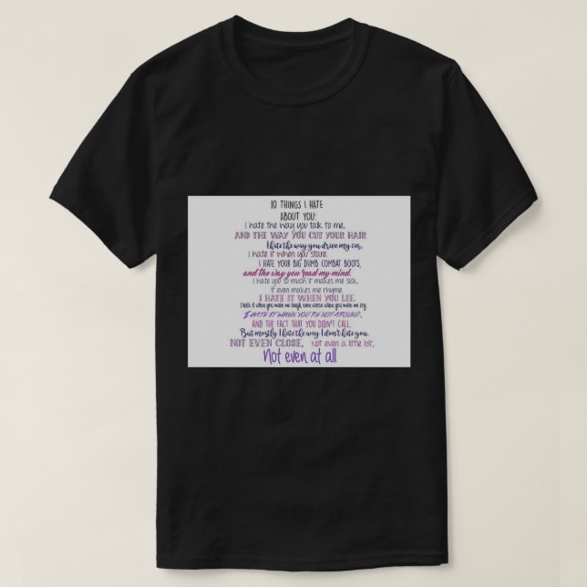 10 Things I Hate about You      Sticker T-Shirt (Design Front)