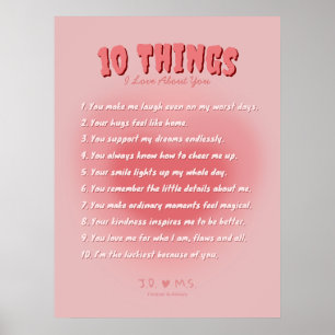 10 Things I Love About You - Personalized Poster