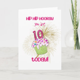 10 today cupcake birthday card