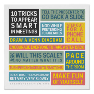 10 Tricks to Appear Smart During Meetings Poster
