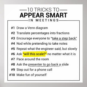 10 Tricks to Appear Smart During Meetings Poster
