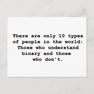 10 Types of People Postcard