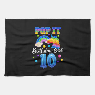 10 Unicorn Birthday Shirt For Girls, Pop It 10th B Kitchen Towel