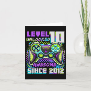 10 Unlocked Awesome 2012 Video Game 10th Birthday  Card