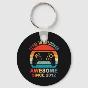 10 Unlocked Awesome 2012 Video Game 10th Birthday  Keychain