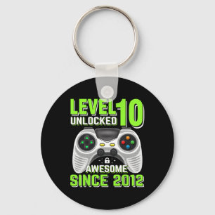10 Unlocked Awesome 2012 Video Game 10th Birthday  Keychain
