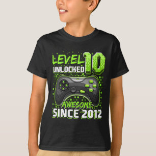 10 Unlocked Awesome 2012 Video Game 10th Birthday T-Shirt